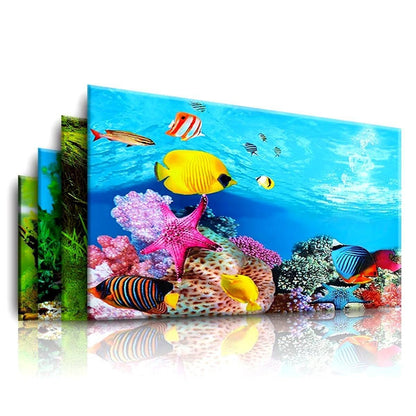 Aquarium Background Fish Tank Wallpaper Double Sided Decoration Sticker Paper - J-50cmx82cm