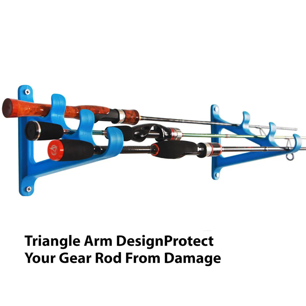 Fishing Rod Holder 3 Rod Capacity Durable for Offshore Kayak Surf - Blue