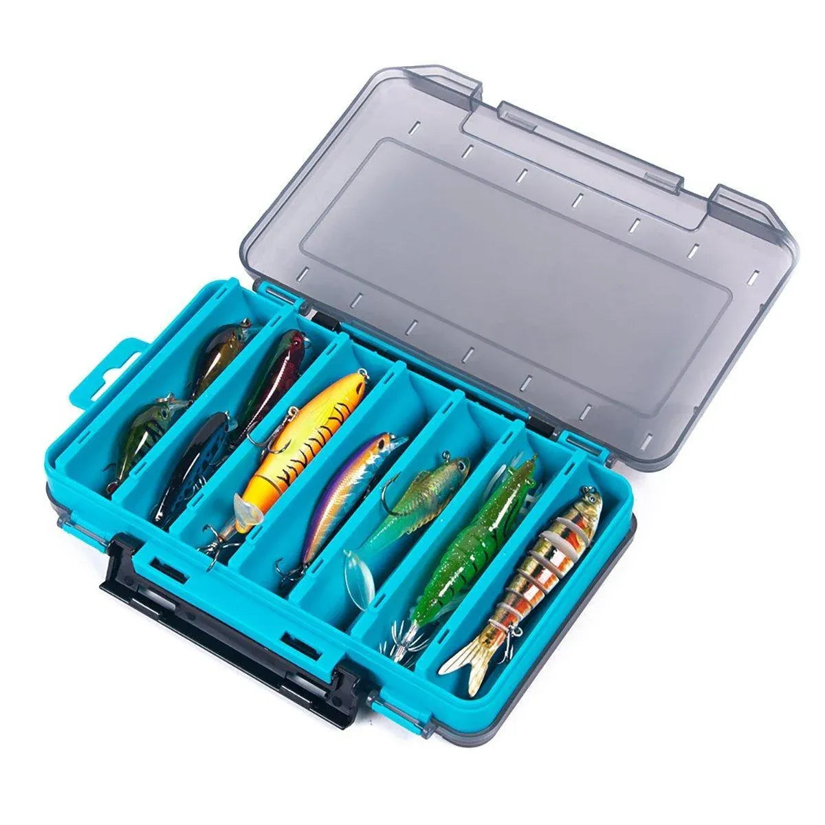 Multifunctional Fishing Bait Storage Box Accessories Gear Organizer Tool Box - Blue-L