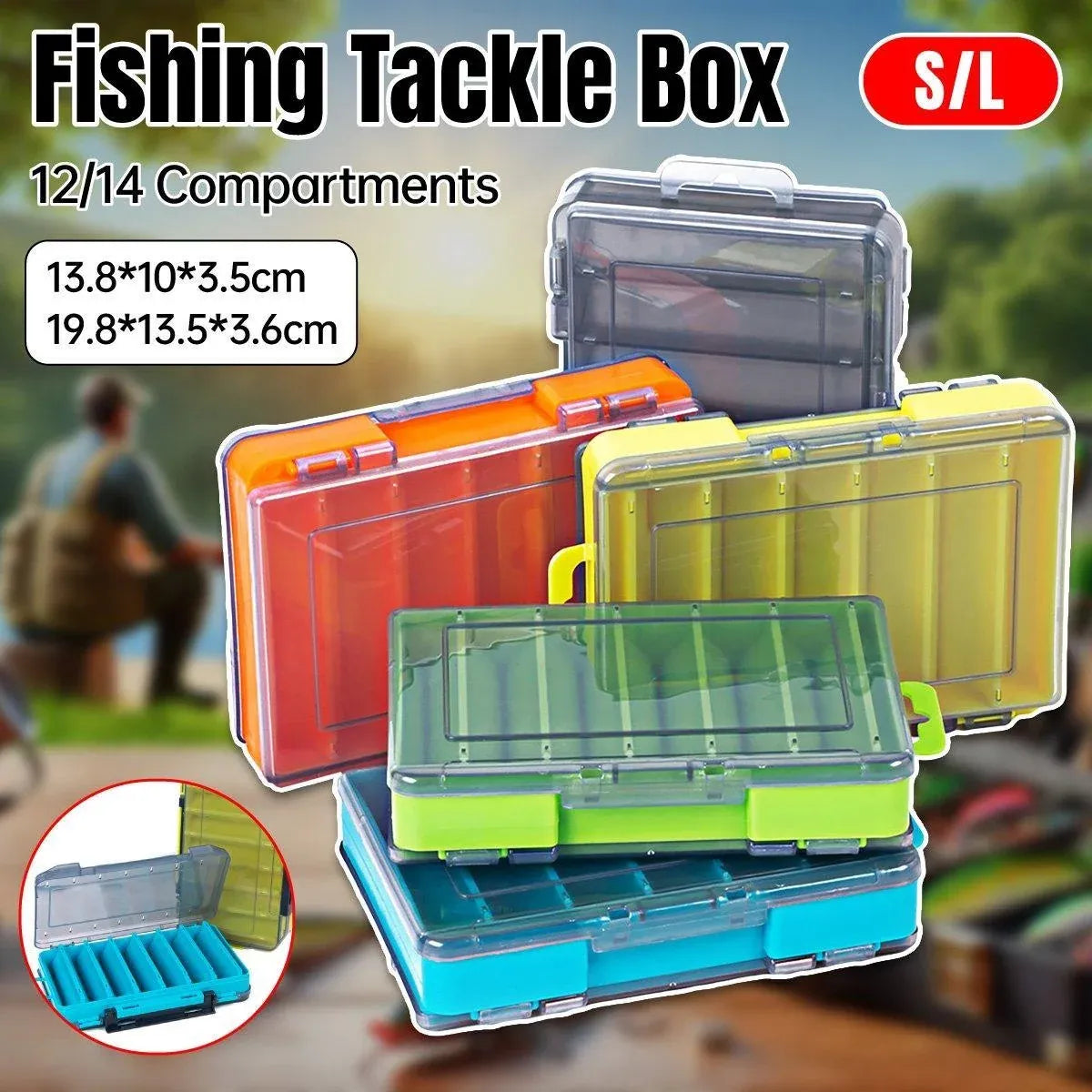 Multifunctional Fishing Bait Storage Box Accessories Gear Organizer Tool Box - Green-L