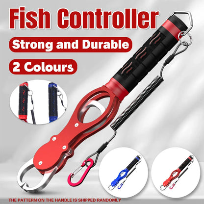 Multi Function Fish Control Clamp with Scale Fishing Tool Portable Lip Gripper - Blue