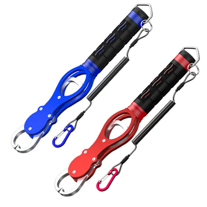 Multi Function Fish Control Clamp with Scale Fishing Tool Portable Lip Gripper - Blue