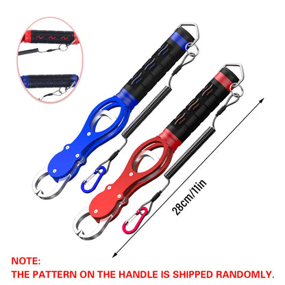 Multi Function Fish Control Clamp with Scale Fishing Tool Portable Lip Gripper - Blue