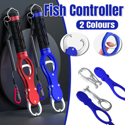 Multi Function Fish Control Clamp with Scale Fishing Tool Portable Lip Gripper - Blue