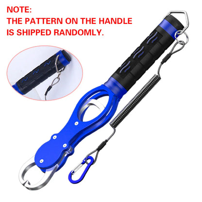 Multi Function Fish Control Clamp with Scale Fishing Tool Portable Lip Gripper - Blue
