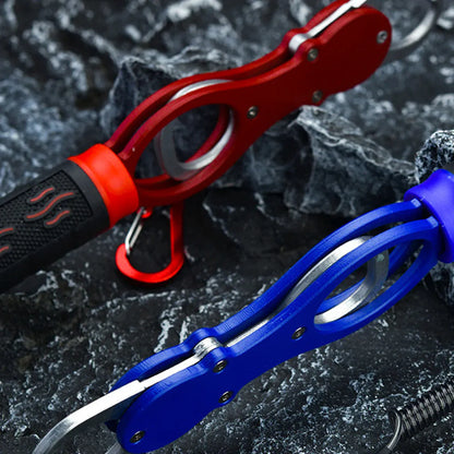 Multi Function Fish Control Clamp with Scale Fishing Tool Portable Lip Gripper - Blue