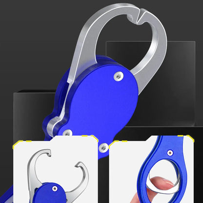 Multi Function Fish Control Clamp with Scale Fishing Tool Portable Lip Gripper - Blue