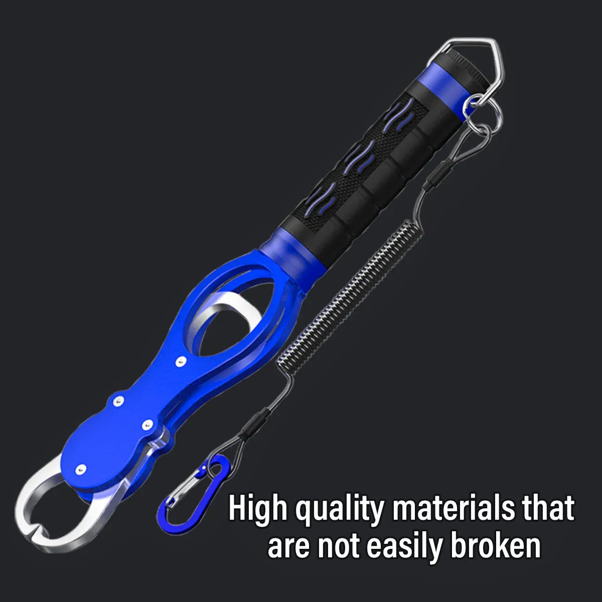 Multi Function Fish Control Clamp with Scale Fishing Tool Portable Lip Gripper - Blue