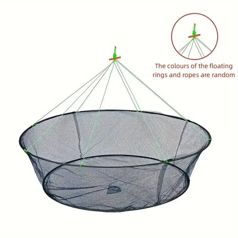Open Folding Fishing Net Round Fishnet Portable Fish Pocket for Outdoor Angling - 80cm
