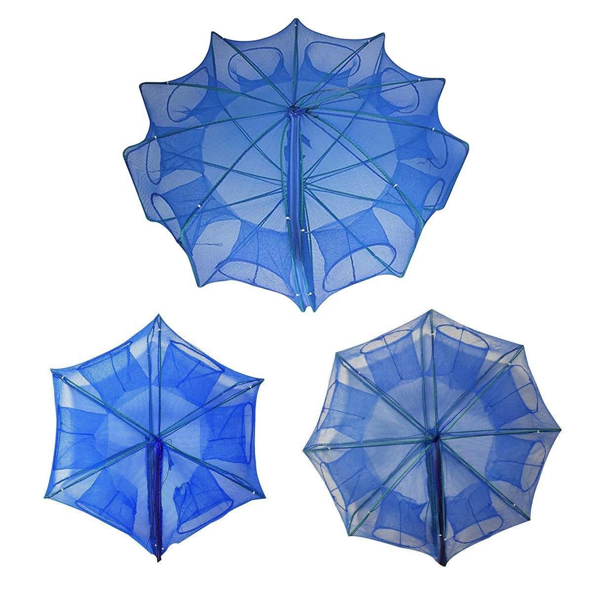 6/8/10 Holes Fishing Net Small Foldable Square Folding Shrimp Eel Lobster Trap - 8Holes