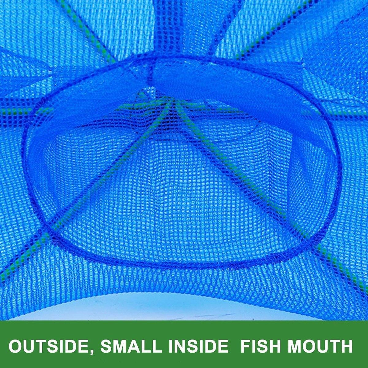 6/8/10 Holes Fishing Net Small Foldable Square Folding Shrimp Eel Lobster Trap - 8Holes