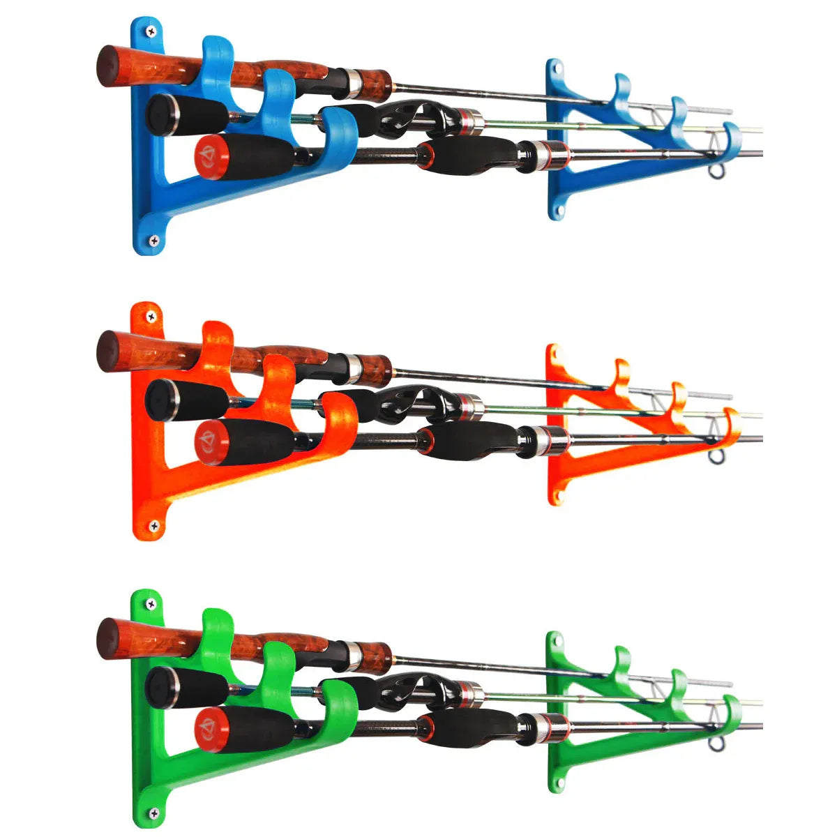 Fishing Rod Holder 3 Rod Capacity Durable for Offshore Kayak Surf - Orange