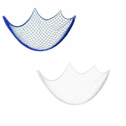 Fishing Net Decor DIY Beige/Blue Nautical Decorative Beach Mediterranean Party - Blue