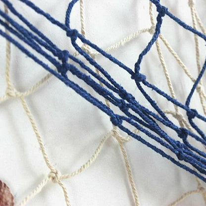 Fishing Net Decor DIY Beige/Blue Nautical Decorative Beach Mediterranean Party - Blue
