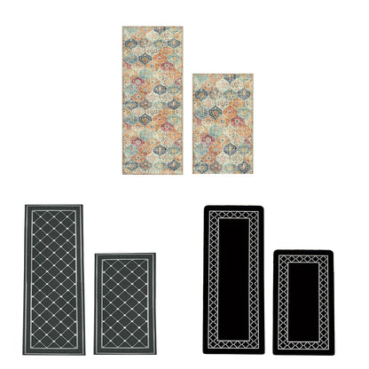 Household Floor Mats 2 Piece Set Non Slip Water Absorbent Dust-Proof Floor Mat - Diamond-shaped