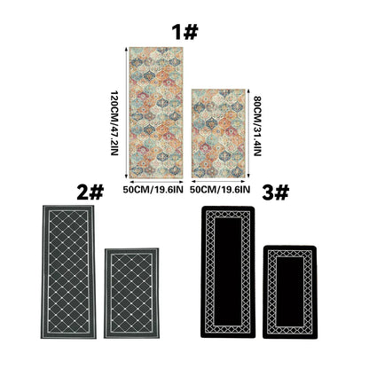 Household Floor Mats 2 Piece Set Non Slip Water Absorbent Dust-Proof Floor Mat - Diamond-shaped