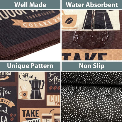 Printed Non Slip Door Floor Rug Mat Kitchen Bathroom Carpet Mat Water Absorbent