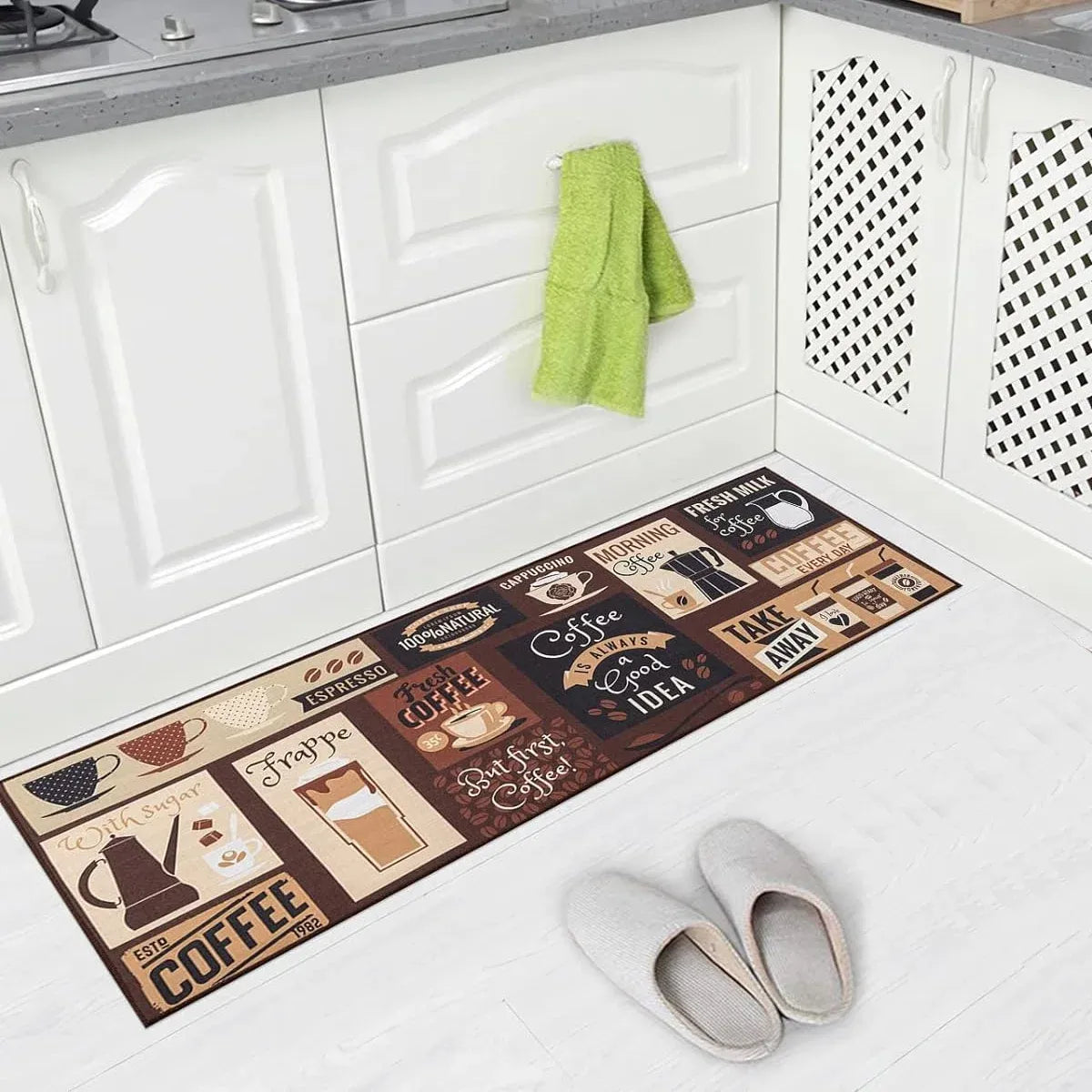 Printed Non Slip Door Floor Rug Mat Kitchen Bathroom Carpet Mat Water Absorbent