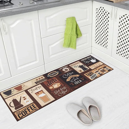 Printed Non Slip Door Floor Rug Mat Kitchen Bathroom Carpet Mat Water Absorbent