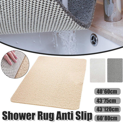 Waterproof Non-Slip Bathroom Shower Mat Anti-Slip Rug Toilet Floor Mat Washable - Cream-43*75cm
