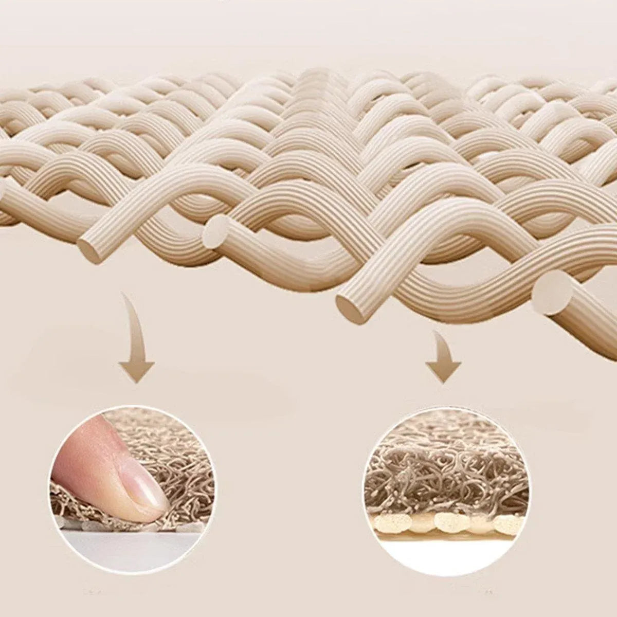 Waterproof Non-Slip Bathroom Shower Mat Anti-Slip Rug Toilet Floor Mat Washable - Cream-43*75cm