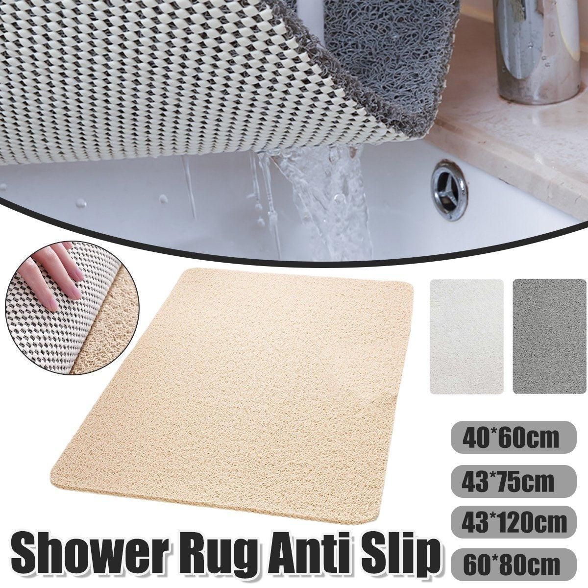 Waterproof Non-Slip Bathroom Shower Mat Anti-Slip Rug Toilet Floor Mat Washable - Cream-60*80cm