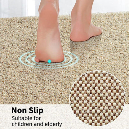 Waterproof Non-Slip Bathroom Shower Mat Anti-Slip Rug Toilet Floor Mat Washable - Grey-43*120cm