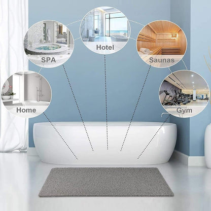 Waterproof Non-Slip Bathroom Shower Mat Anti-Slip Rug Toilet Floor Mat Washable - Grey-43*120cm