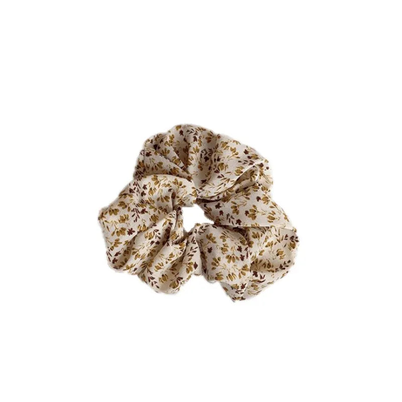 Fresh Hair Accessories Printed Hair Band Hair Rope Hair Ring Elastic Headband - Beige