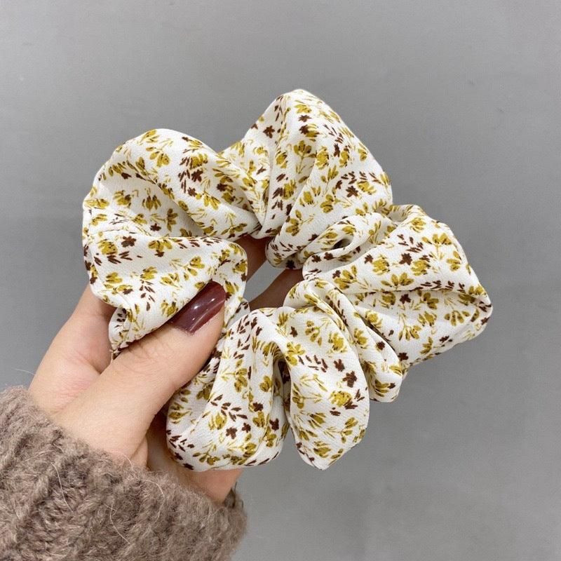 Fresh Hair Accessories Printed Hair Band Hair Rope Hair Ring Elastic Headband - Black