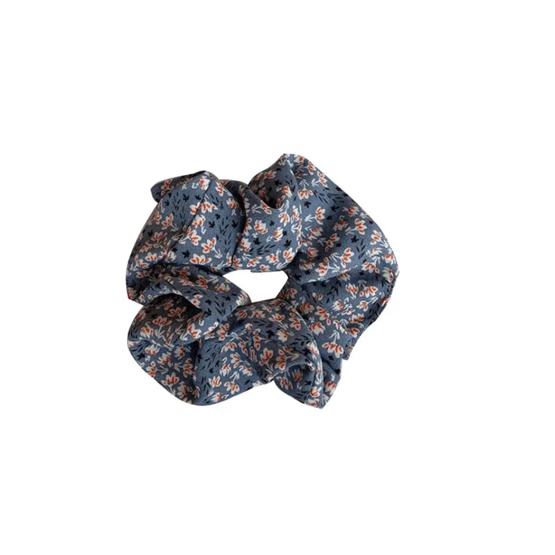 Fresh Hair Accessories Printed Hair Band Hair Rope Hair Ring Elastic Headband - Blue