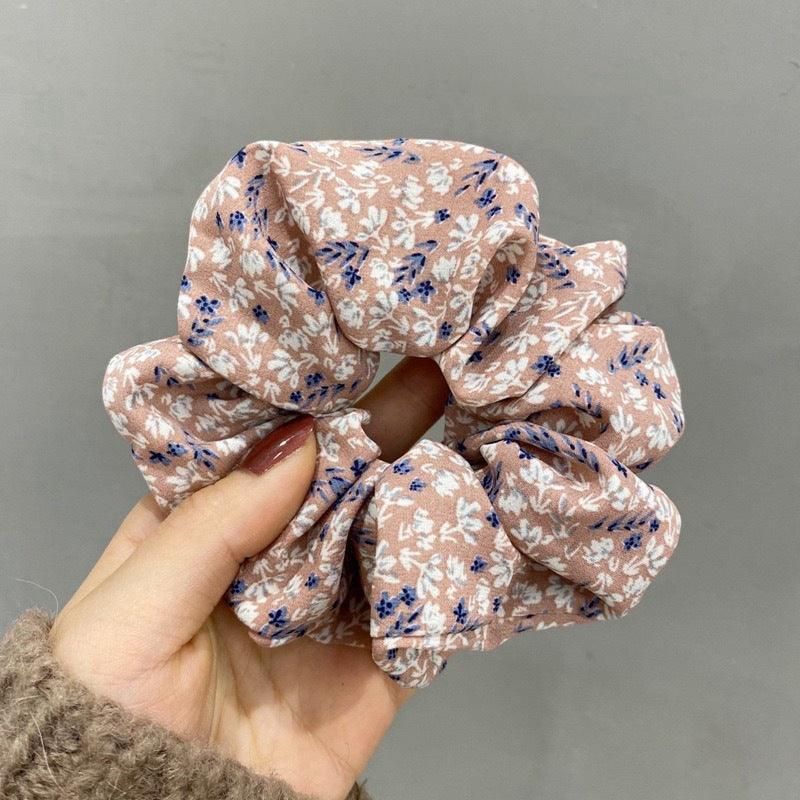 Fresh Hair Accessories Printed Hair Band Hair Rope Hair Ring Elastic Headband - Blue