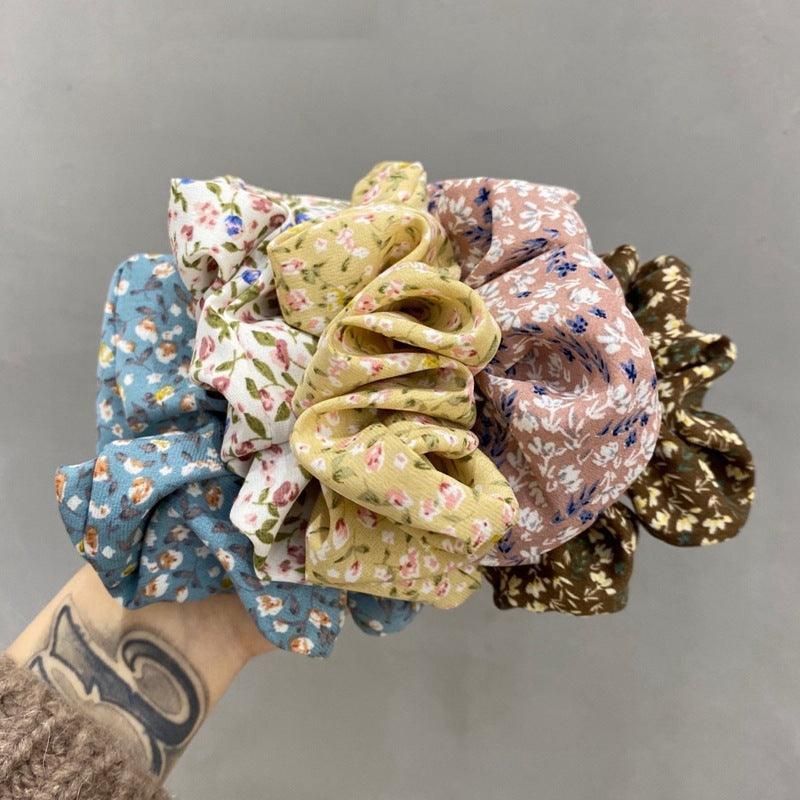 Fresh Hair Accessories Printed Hair Band Hair Rope Hair Ring Elastic Headband - Pink