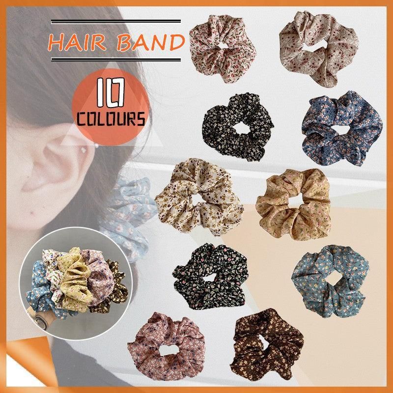 Fresh Hair Accessories Printed Hair Band Hair Rope Hair Ring Elastic Headband - Pink+Green