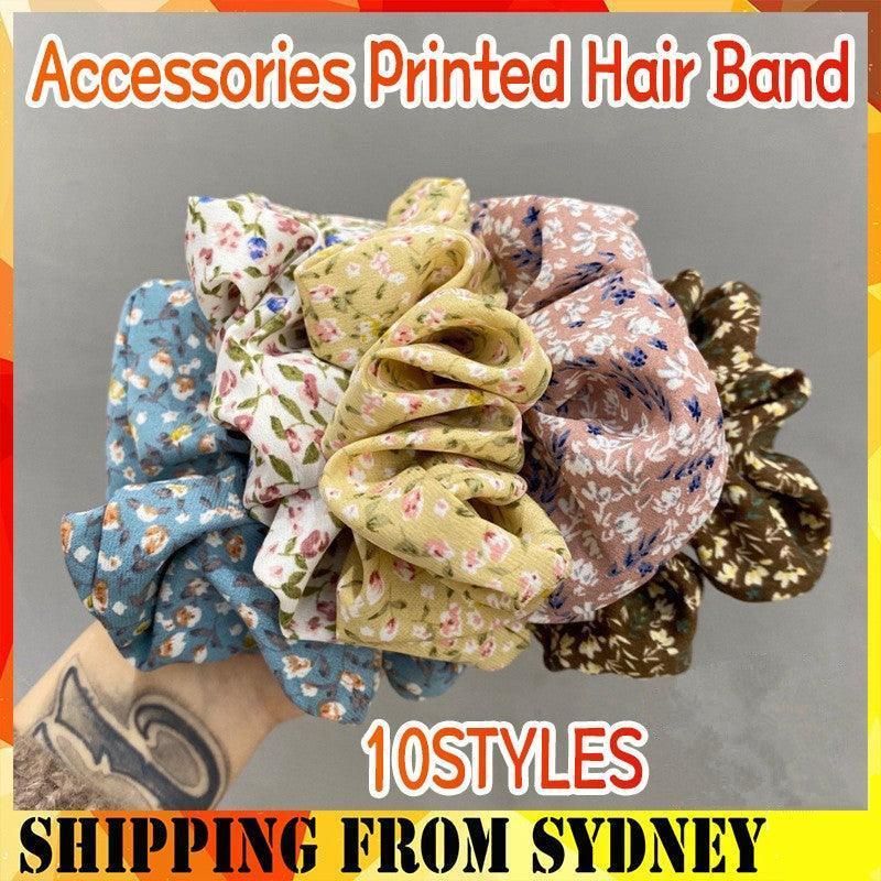 Fresh Hair Accessories Printed Hair Band Hair Rope Hair Ring Elastic Headband - Yellow