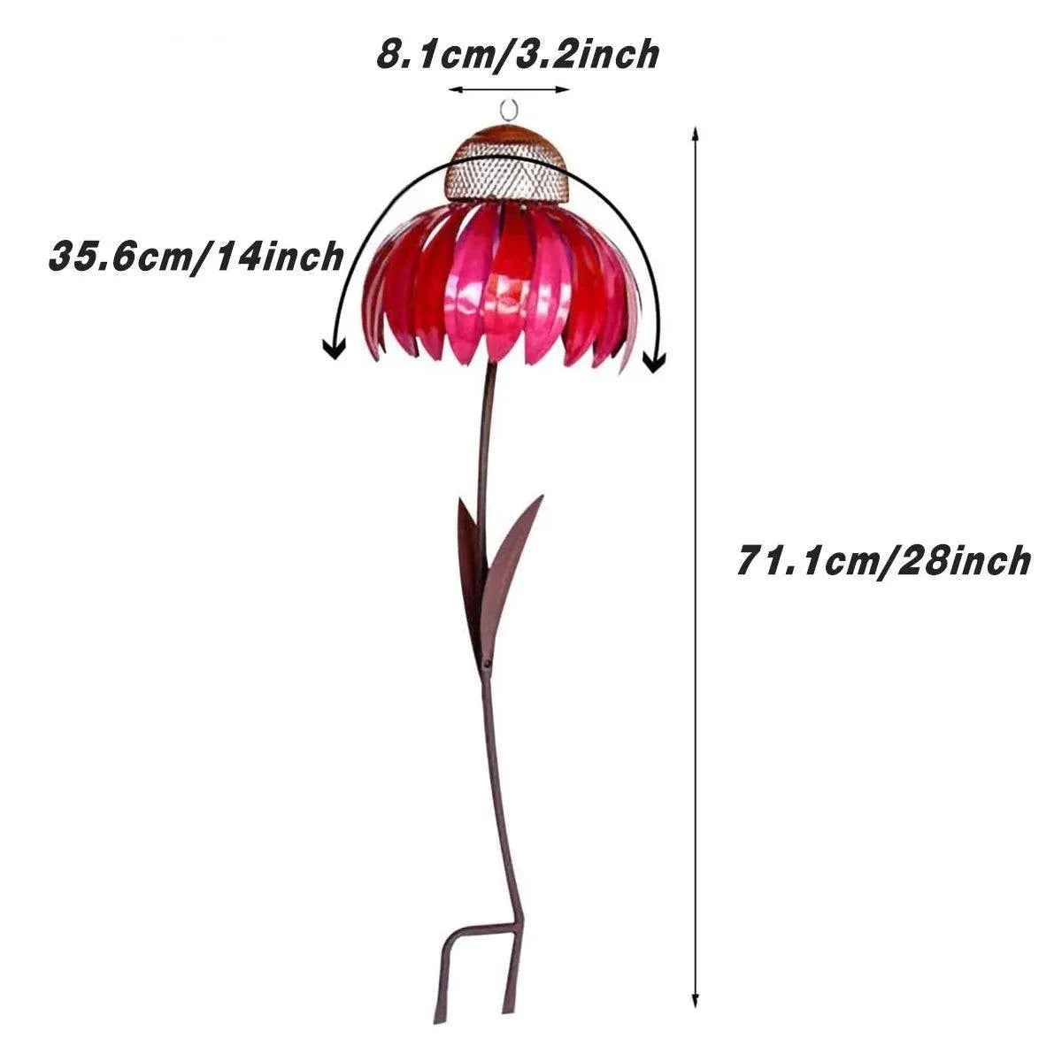 Decorative Metal Flower Garden Bird Feeder Outdoor Hanging Birdseed Feeder