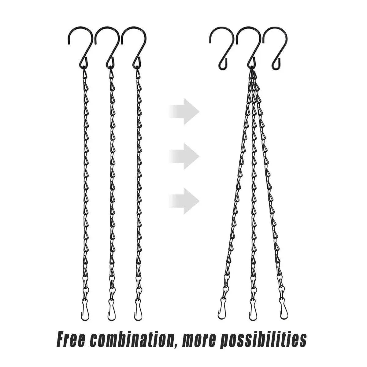 15PCS Metal Hanging Chains for Plants Flower Pot Basket Garden Bird Feeder