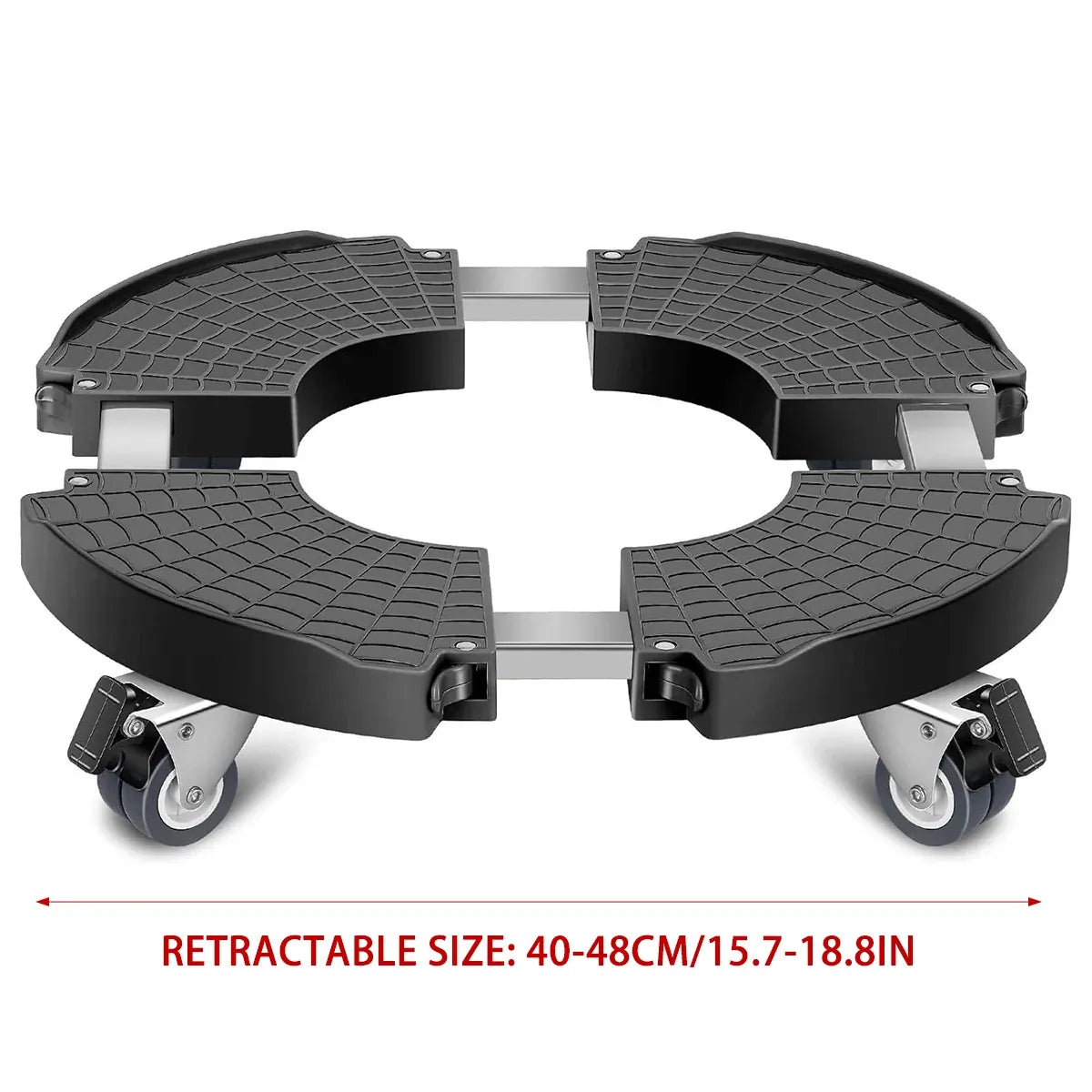 Plastic Round Retractable Plant Pot Tray Stand With Wheels Movable Durable