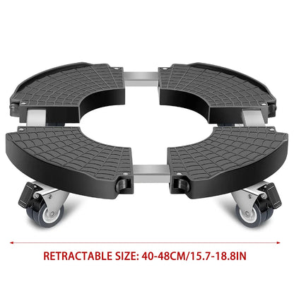 Plastic Round Retractable Plant Pot Tray Stand With Wheels Movable Durable