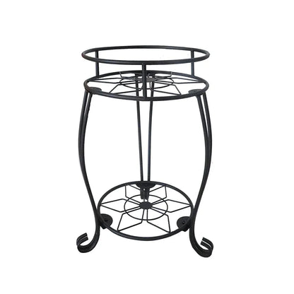 Foldable Plant Stand 2 Tier Metal Flower Shelf for Indoor Outdoor