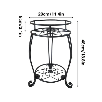 Foldable Plant Stand 2 Tier Metal Flower Shelf for Indoor Outdoor