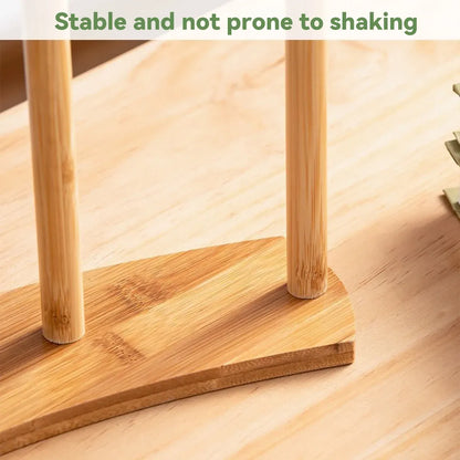 Bamboo Indoor Desktop Flower Stand for Living Room Office MultiTier Plant Holder - Square