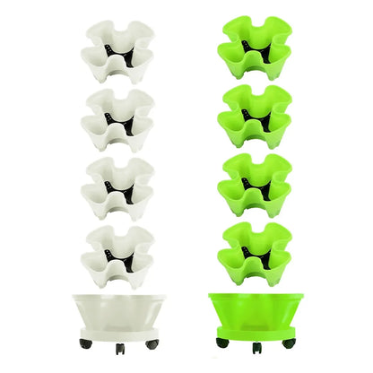 4-Petal 3D Plastic Flower Pot Planter for Indoor Outdoor Plants