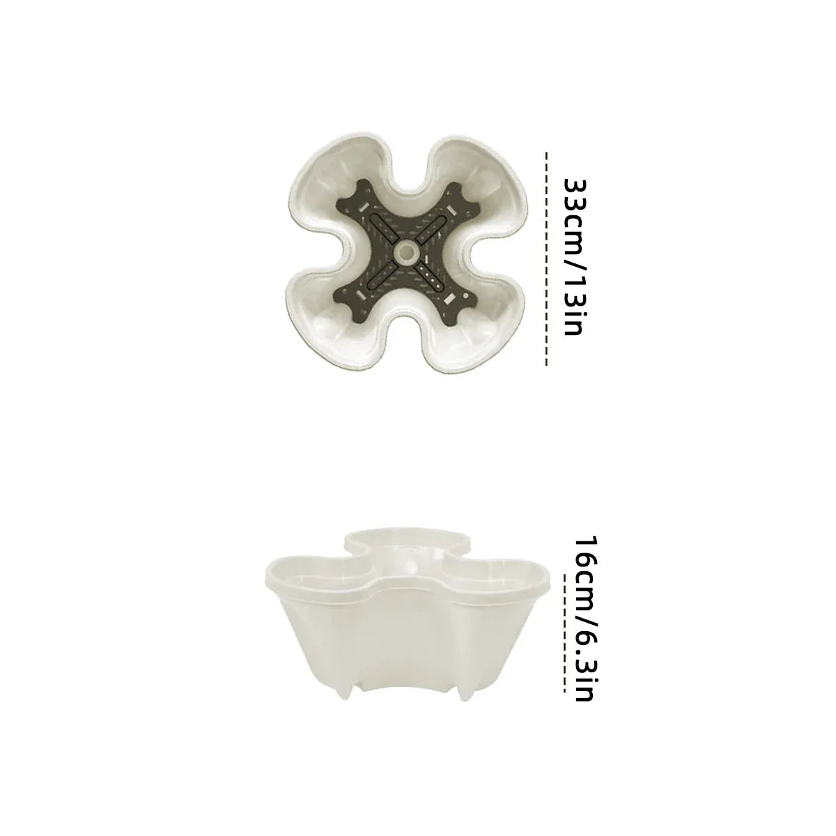 4-Petal 3D Plastic Flower Pot Planter for Indoor Outdoor Plants
