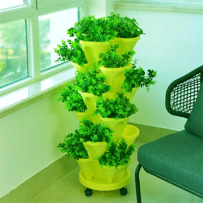 4-Petal 3D Plastic Flower Pot Planter for Indoor Outdoor Plants