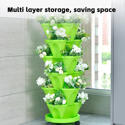 4-Petal 3D Plastic Flower Pot Planter for Indoor Outdoor Plants
