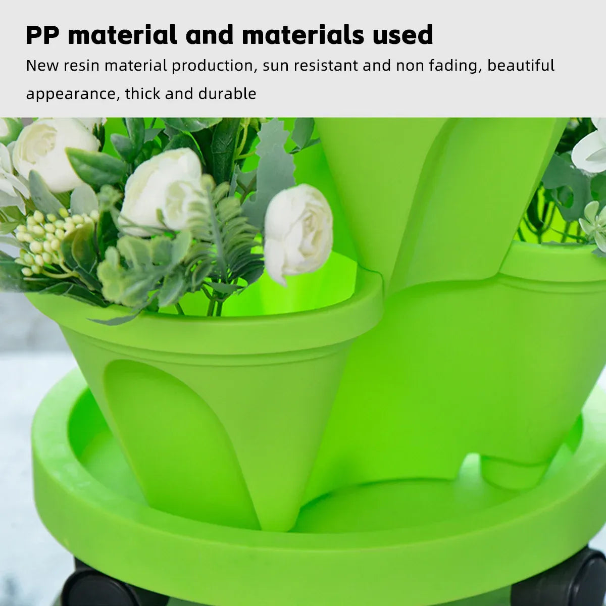 4-Petal 3D Plastic Flower Pot Planter for Indoor Outdoor Plants