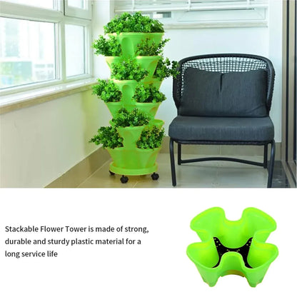4-Petal 3D Plastic Flower Pot Planter for Indoor Outdoor Plants
