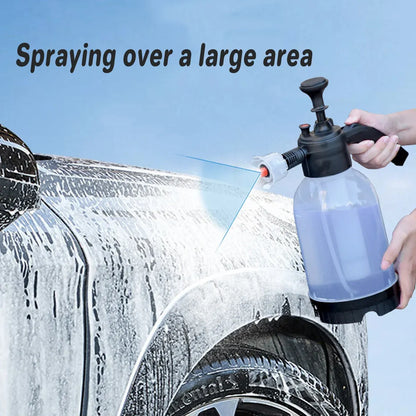 2L Car Wash Foam Sprayer Hand Held Pump Wash Spray Bottle Snow Foam Detailing - White