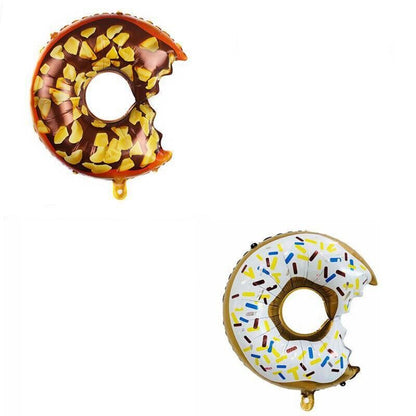 Donut Foil Balloon Party Decoration with Bite 50x73cm Helium Sweet Icing Colours - A
